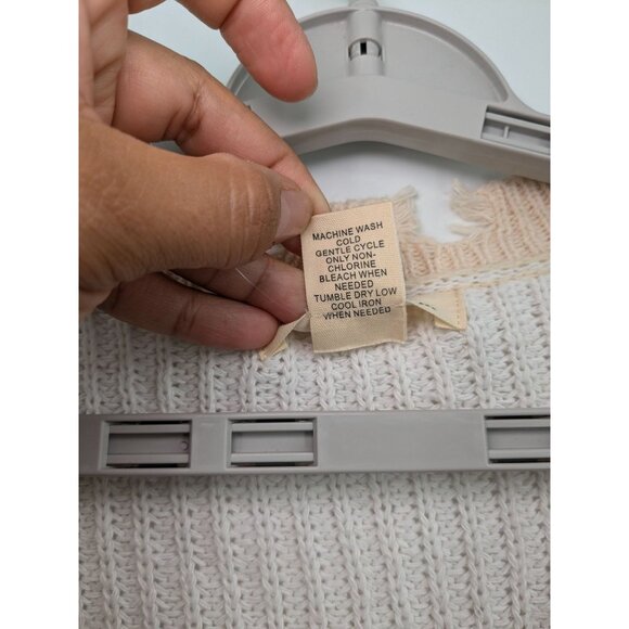 Lovecrazy Oversized Chunky Knit Sweater Size L Distressed Pullover Striped Indie - Picture 9 of 10